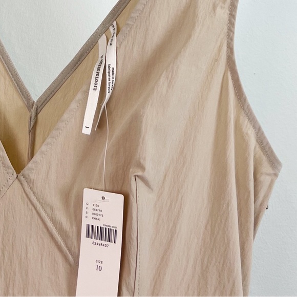 NWT Anthropologie Sleeveless V-Neck A Line Midi Dress Tan - Picture 5 of 7